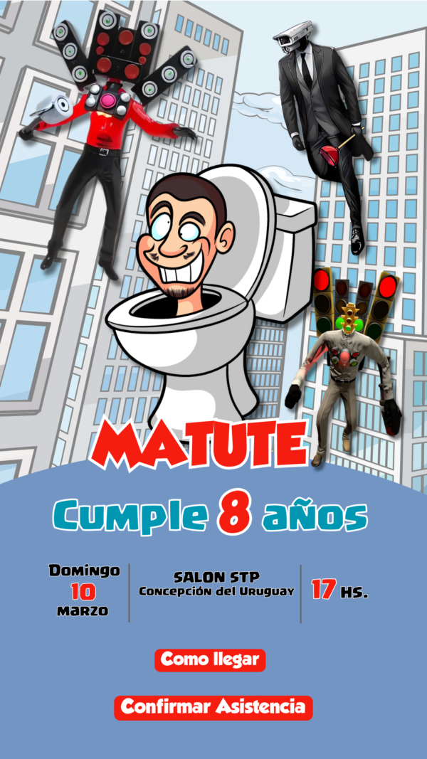 Cumple infantil- Skibidi toilet - Imagen 2