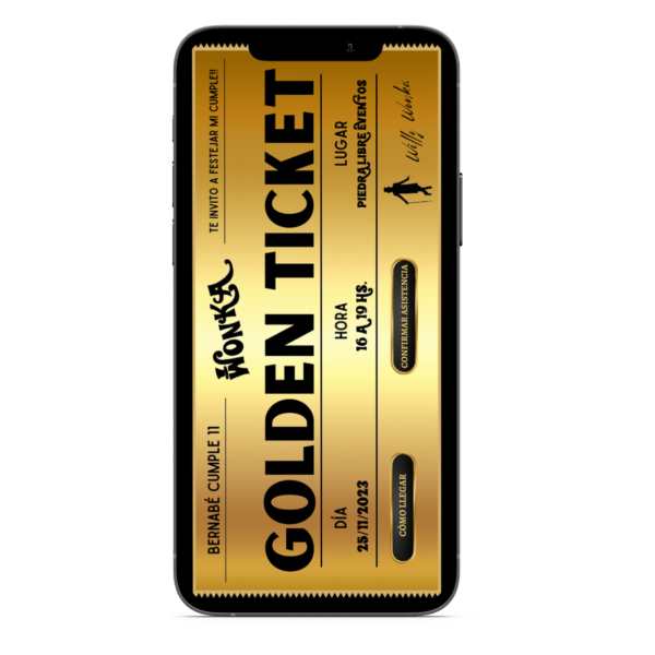 Cumple infantil- Golden ticket- Wonka