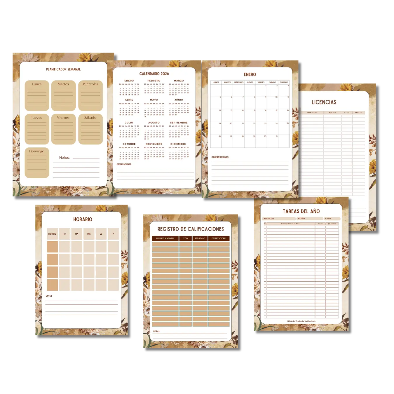 Planner docente imprimible- VINTAGE - Imagen 3